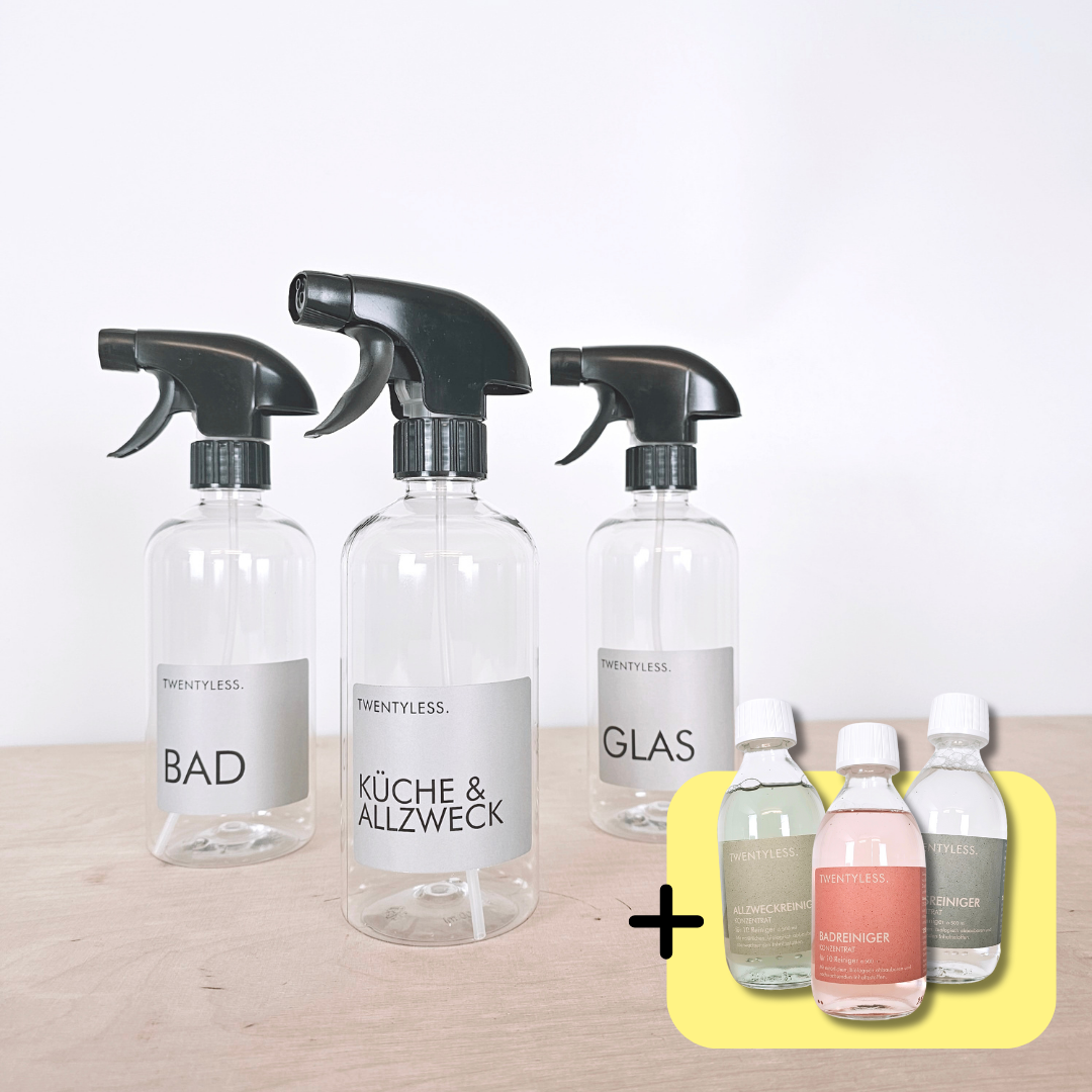Reinigungsmittel Starter-Set Allzweck/Glas/Bad für 30 Reiniger
