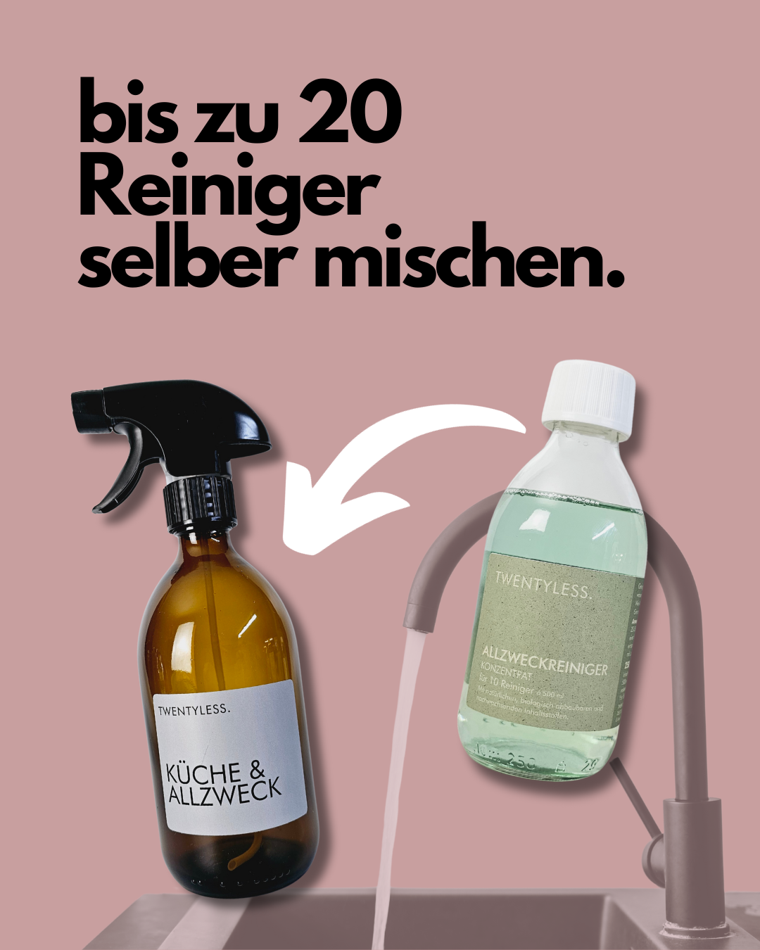 TWENTYLESS - Glasflaschen mit natürlichem Reinigungskonzentrat – Twentyless  GmbH | Tassen, Gläser & Becher