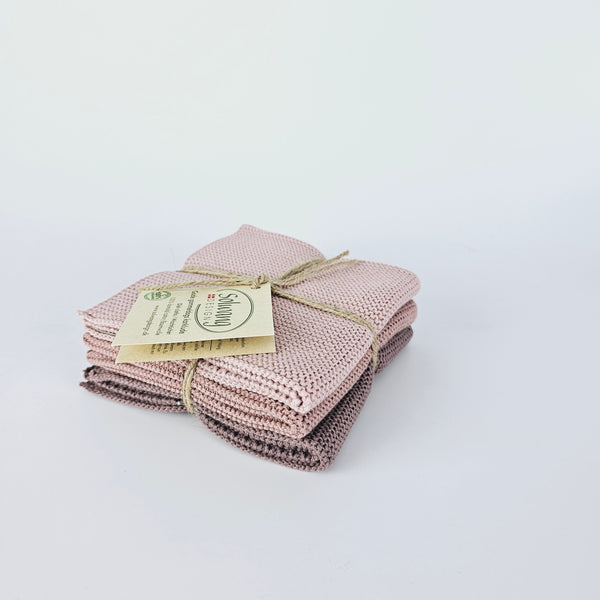 3er Set Wischtuch/Spültuch 25 x 25 cm ROSA