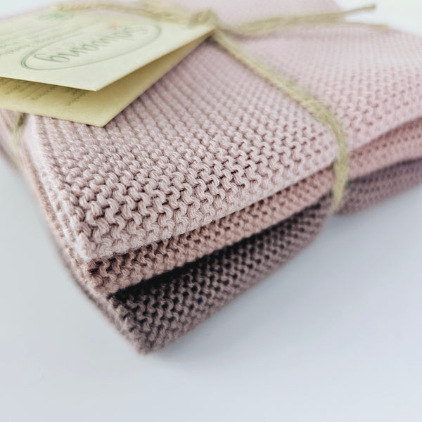 3er Set Wischtuch/Spültuch 25 x 25 cm ROSA