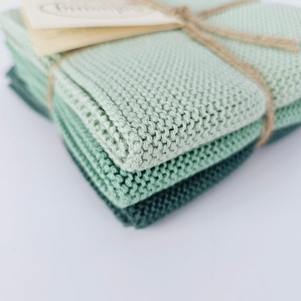 3er Set Wischtuch/Spültuch 25 x 25 cm GRÜN
