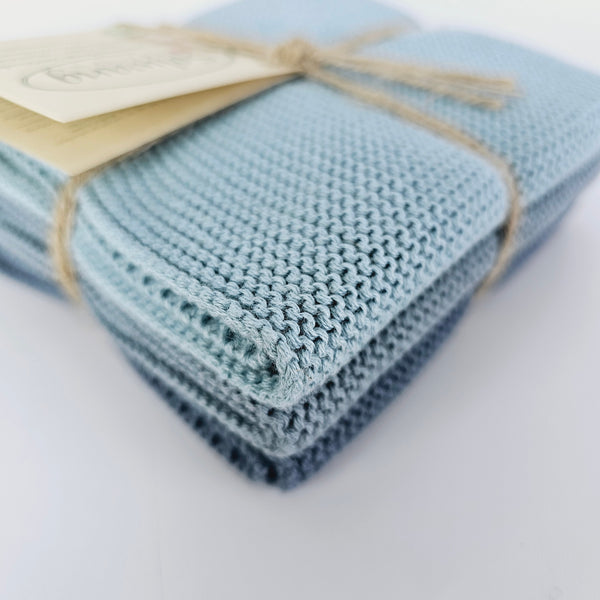 3er Set Wischtuch/Spültuch 25 x 25 cm BLAU
