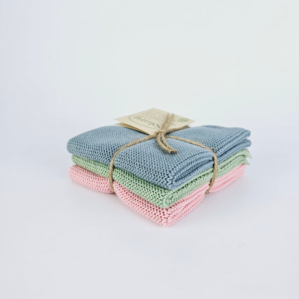 3er Set Wischtuch/Spültuch 25 x 25 cm 3-farbig