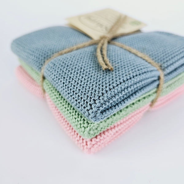 3er Set Wischtuch/Spültuch 25 x 25 cm 3-farbig